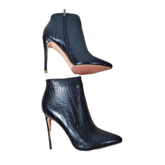 Crocodile print pointy toe ankle boot new! 6.5 - Picture 4 of 6